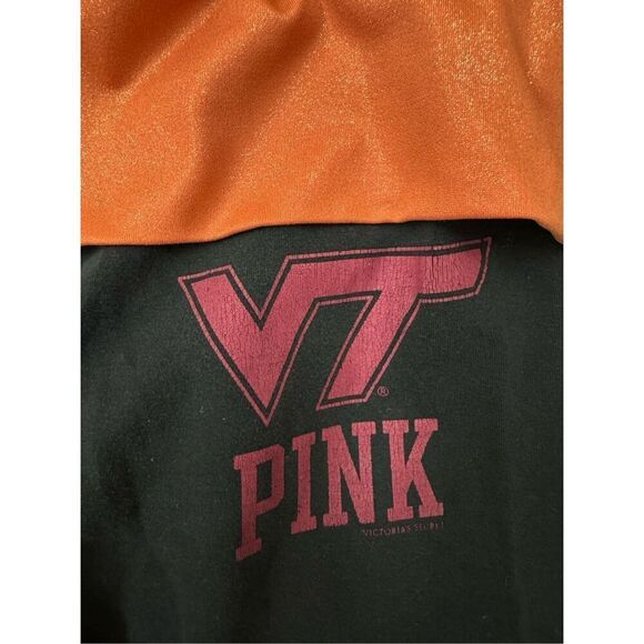 PINK Victoria’s Secret Virginia Tech Foldover Black Yoga Size Medium - Picture 2 of 8